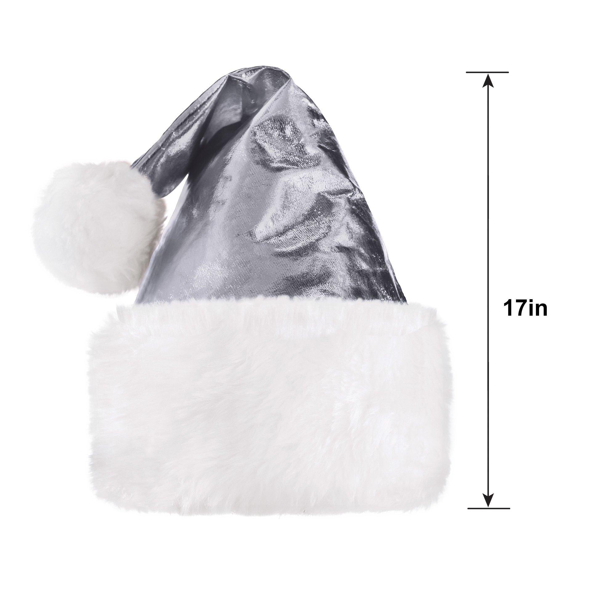 Metallic Silver Adjustable Santa Hat - Image 2