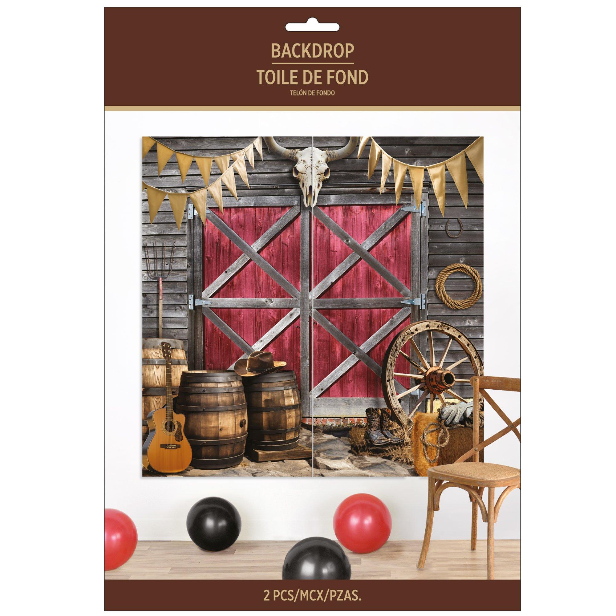Western Plastic Scene Setter Backdrop. 5.41ft x 5.41ft. 2pc - Image 2