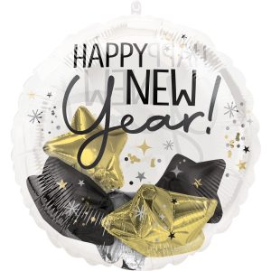 Bubbly Happy New Year Stuffed Plastic Balloon. 20in
