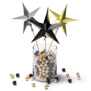 New Year's Eve 3D Star Centerpiece Picks. 3pc