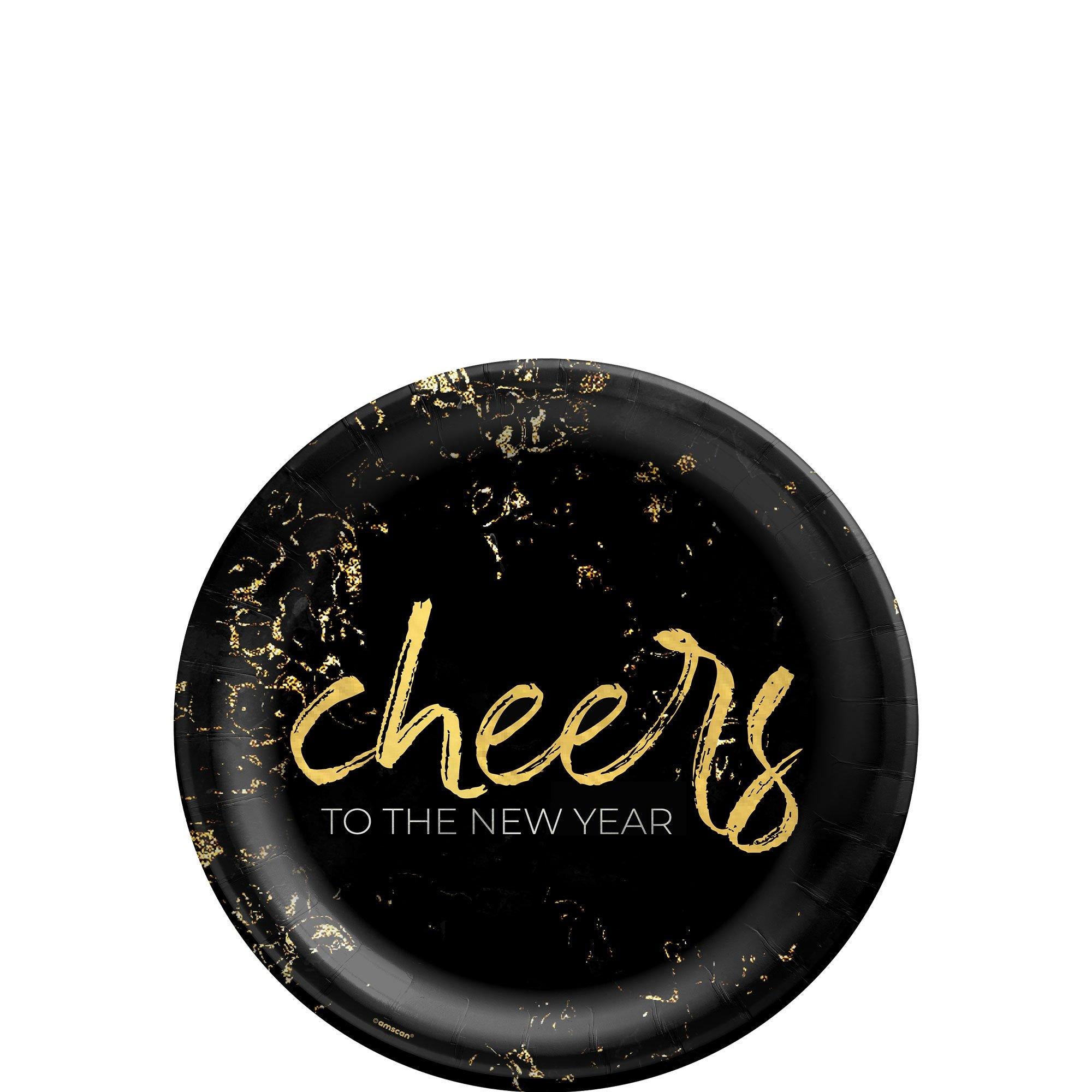Cheers to the New Year Paper Dessert Plates. 6.75in. 20ct