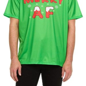 Adult Christmas Tree T-shirt & Mask Costume Accessory Kit