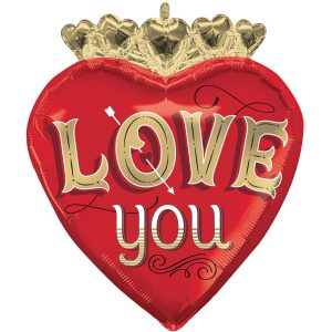 Love You Heart-Shaped Foil Balloon. 20in x 23in - Just My Type