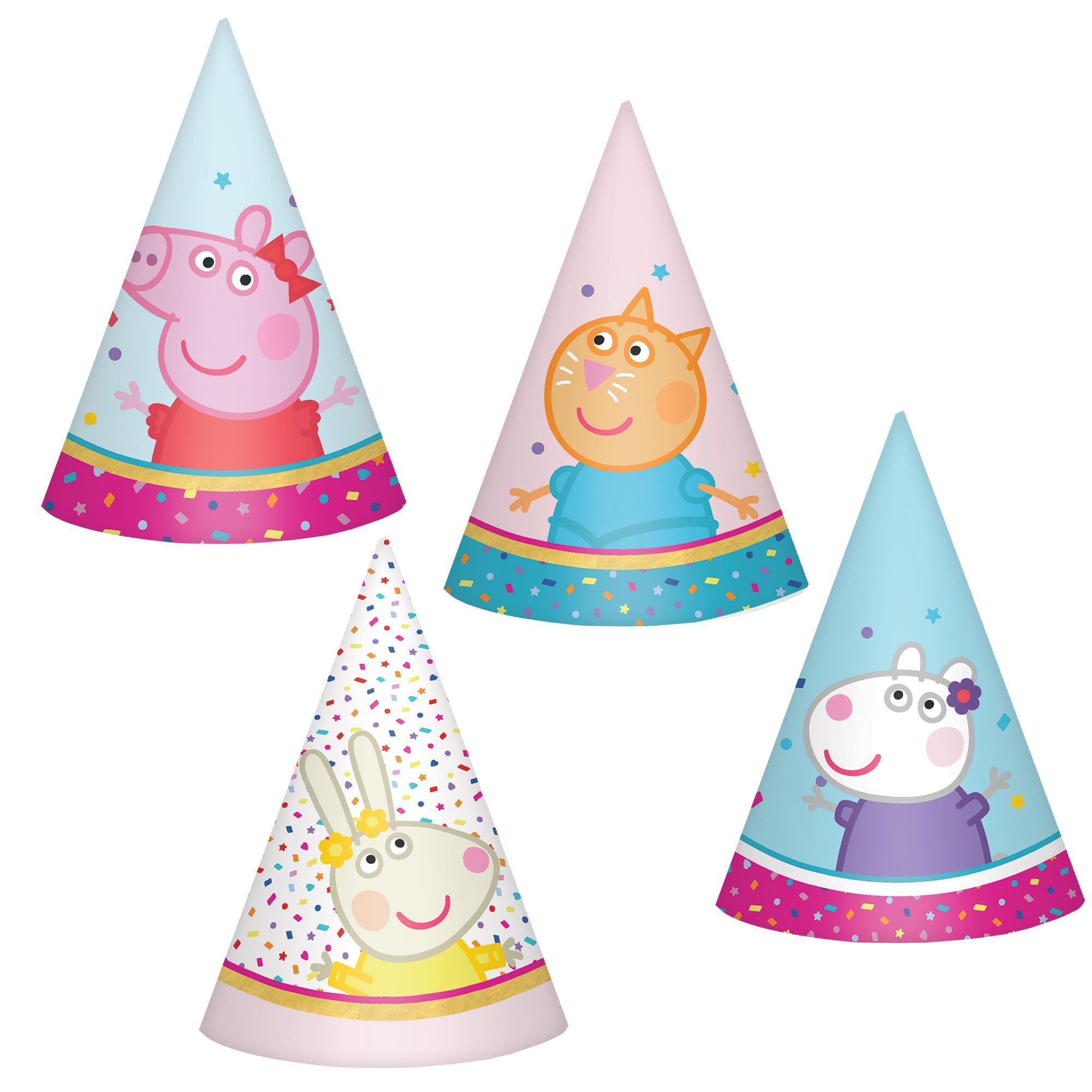 Mini Peppa Pig Party Time Party Hats. 8ct