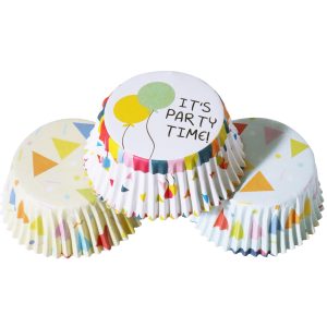 PME Party Time Foil-Lined Cupcake Cases. 2in. 60ct