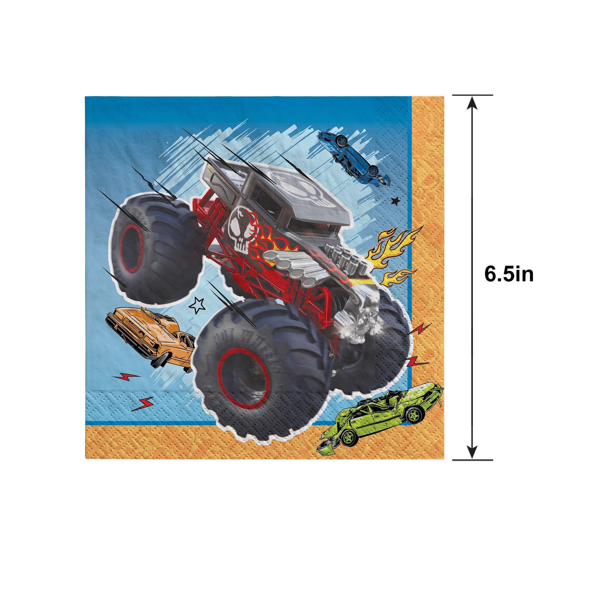 Hot Wheels Monster Trucks Paper Lunch Napkins. 6.5in. 16ct - Image 2