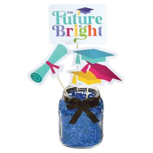 The Future Is Bright Graduation Centerpiece Picks. 3pc