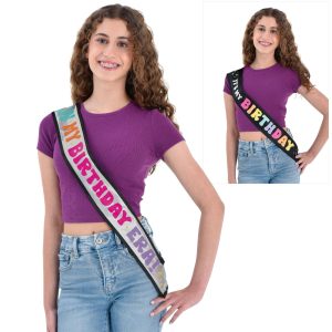 Iridescent Double Sided Birthday Sash