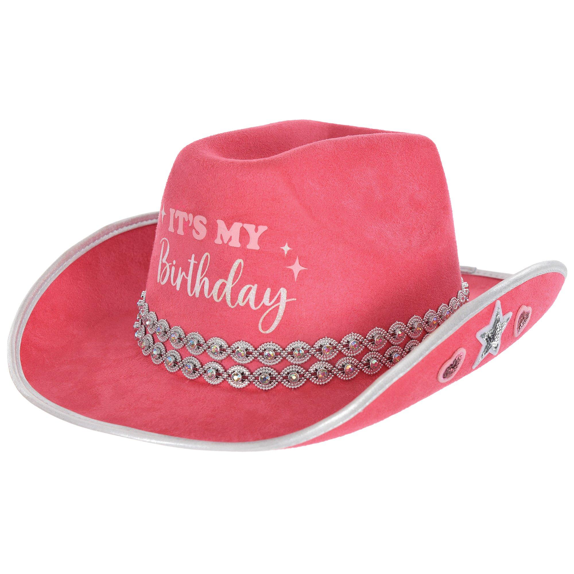 It's My Birthday Pink Cowboy Hat. 1pc