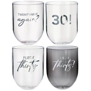 Thirty! Wine Glasses. 4pc