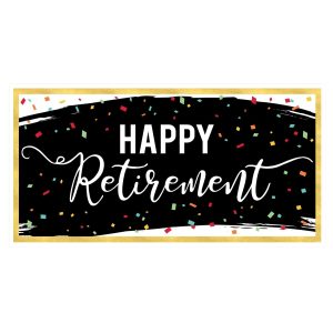 Retired Confetti Banner. 65in