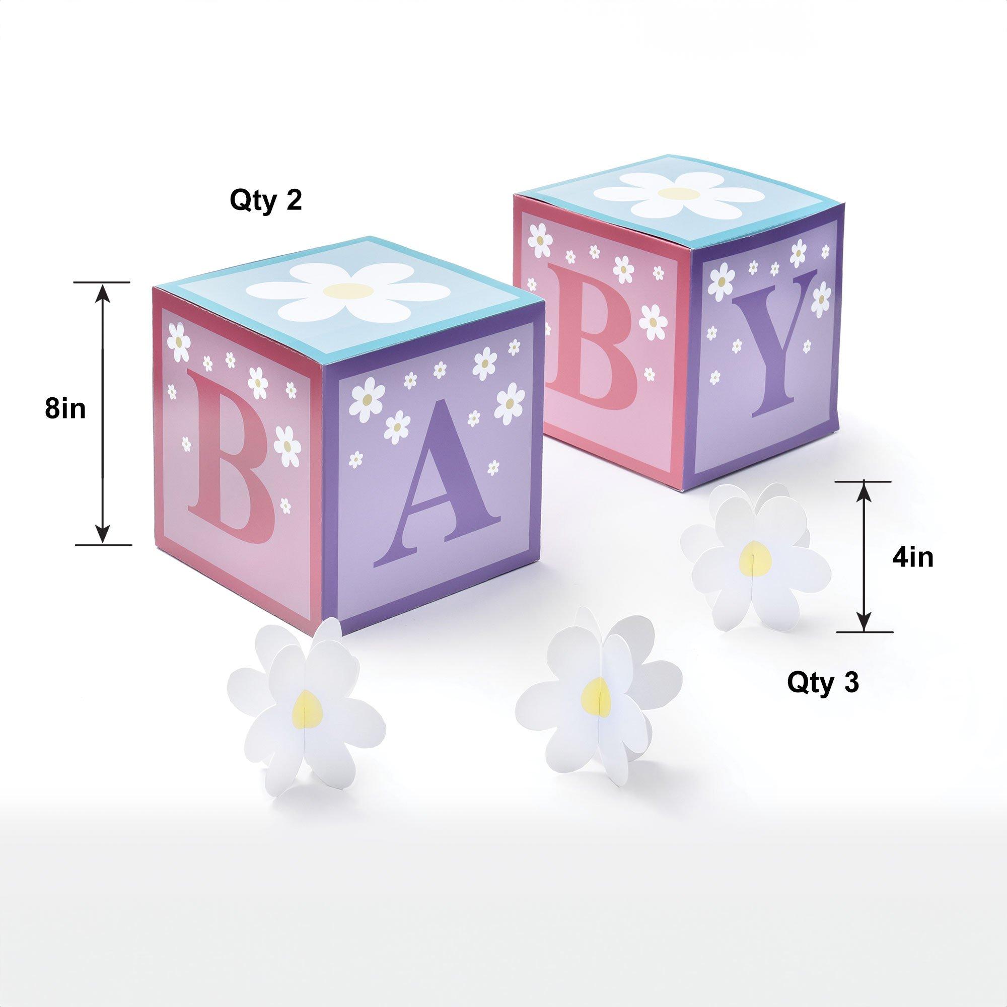 Little Daisy Baby Block Table Decorations. 5pc - Image 3