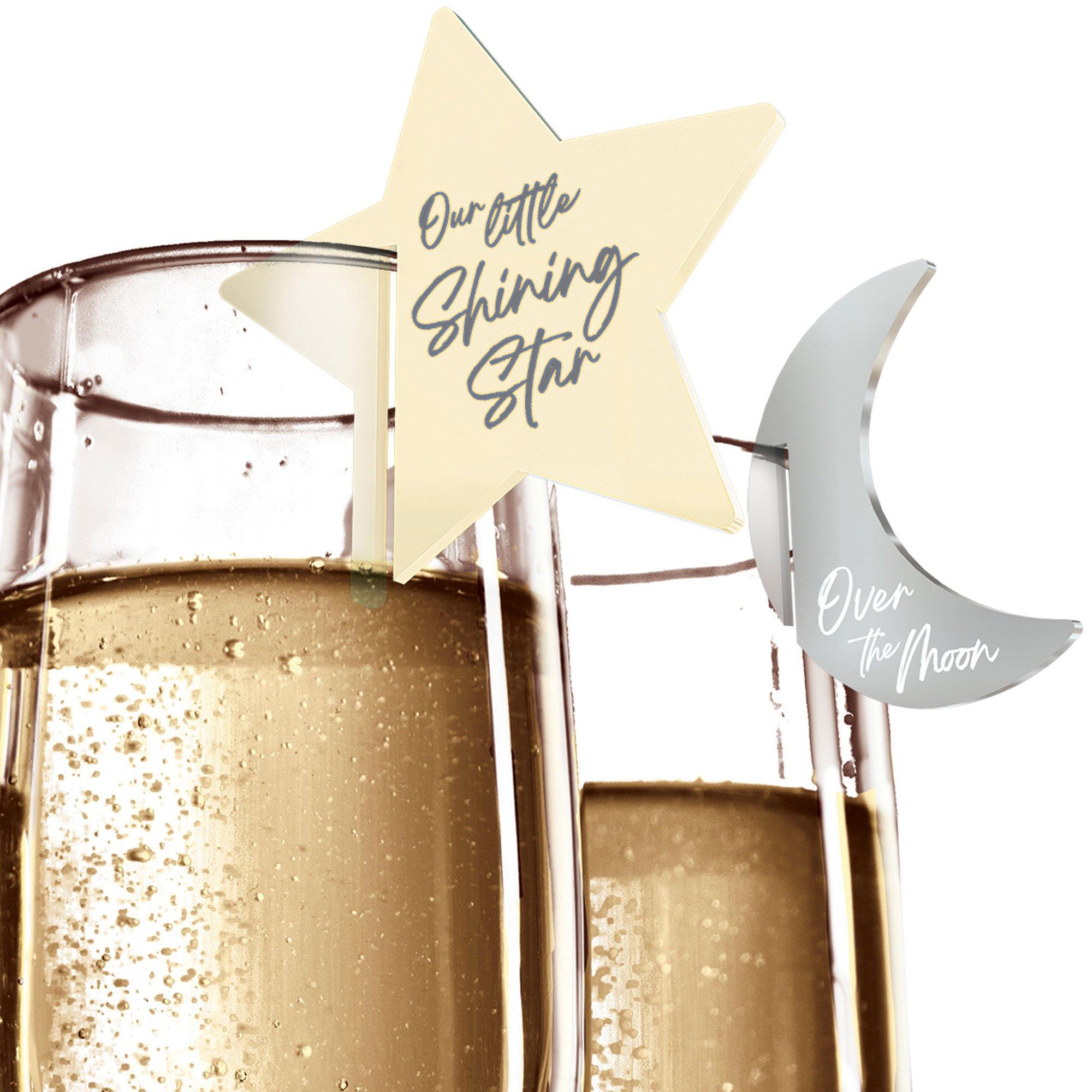 Over the Moon Baby Shower Acrylic Drink Charms. 10ct - Image 3