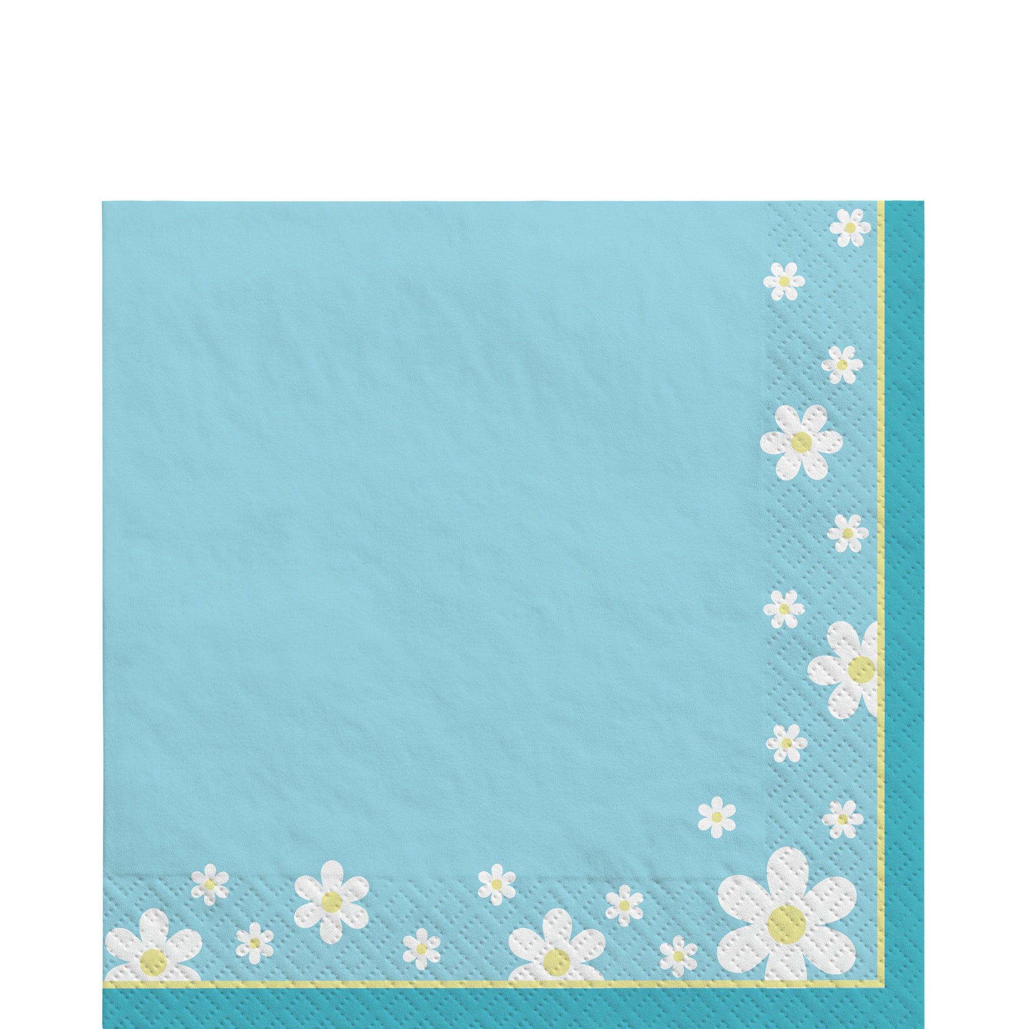 Blue Little Daisy Paper Lunch Napkins. 6.5in. 16ct - Image 2