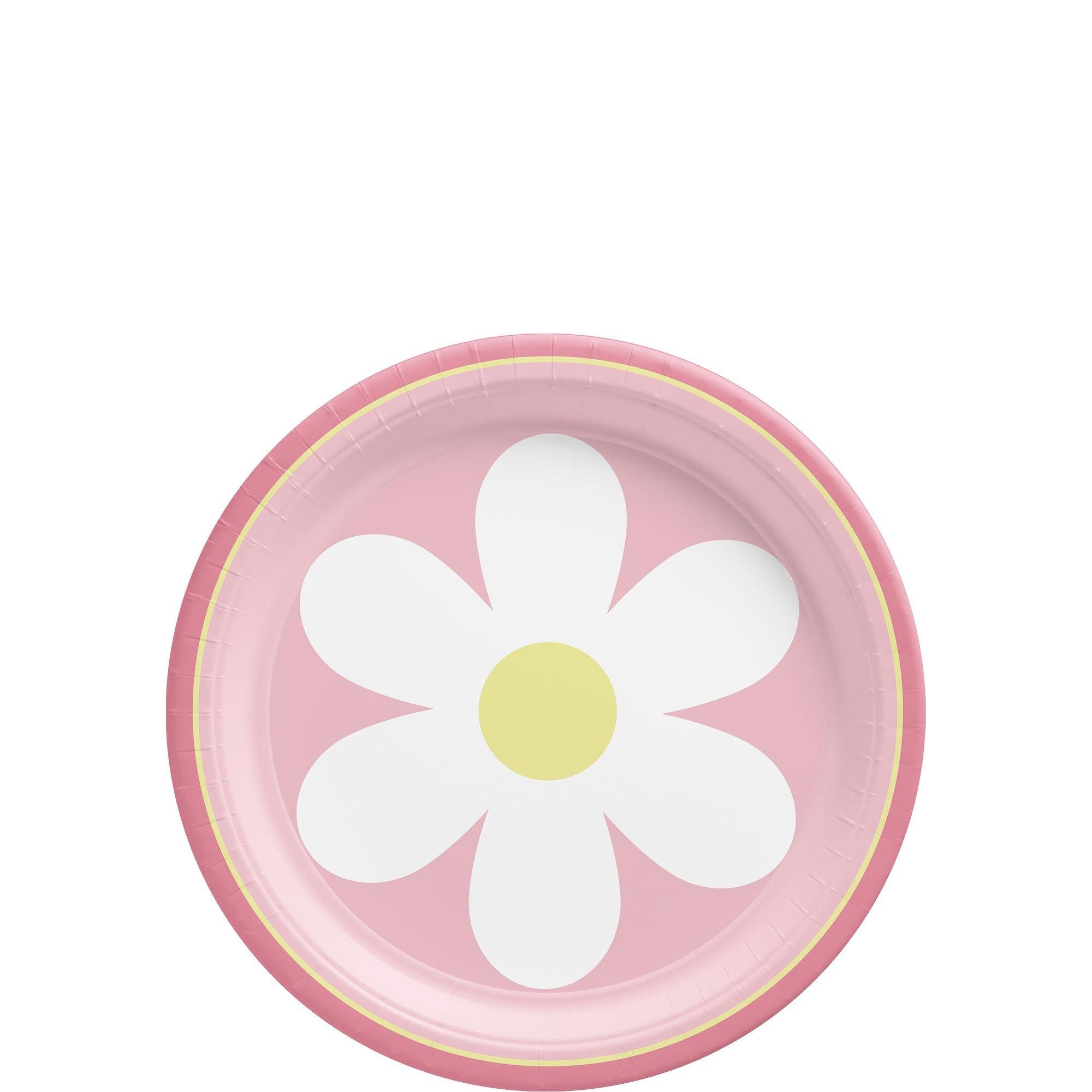 Pink Little Daisy Paper Dessert Plates. 7in. 8ct - Image 2