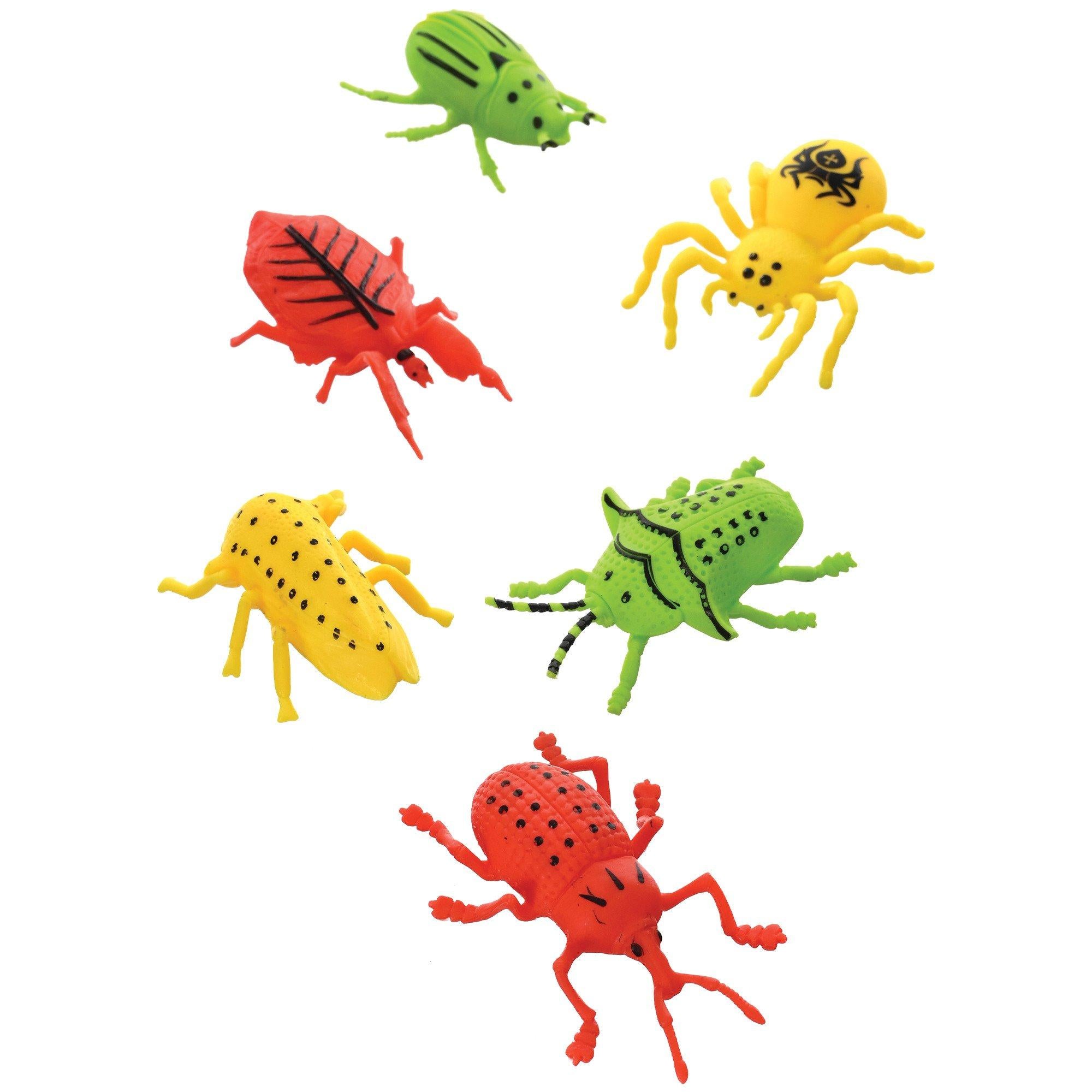 Colorful Creepy Crawly Plastic Insect Toys. 12ct