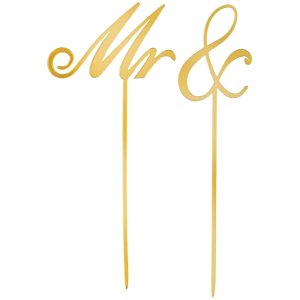 Mr. & Gold Cake Toppers 2ct