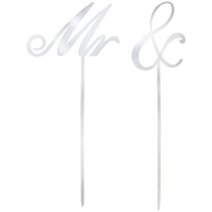 Mr. & Silver Cake Toppers 2ct