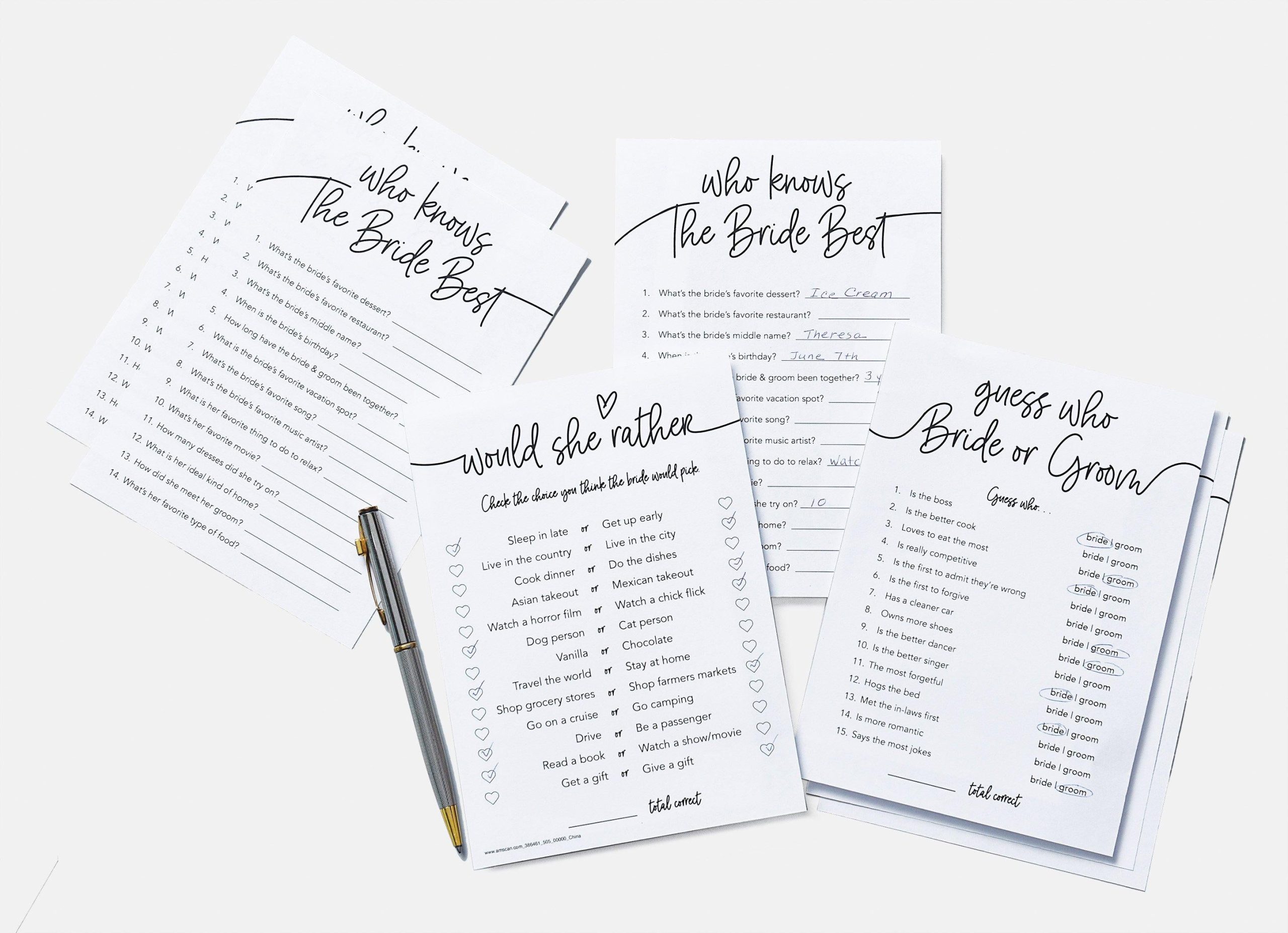 Bridal Shower Games 3-Pack 75ct