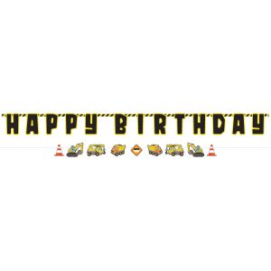Construction Party Happy Birthday Banner