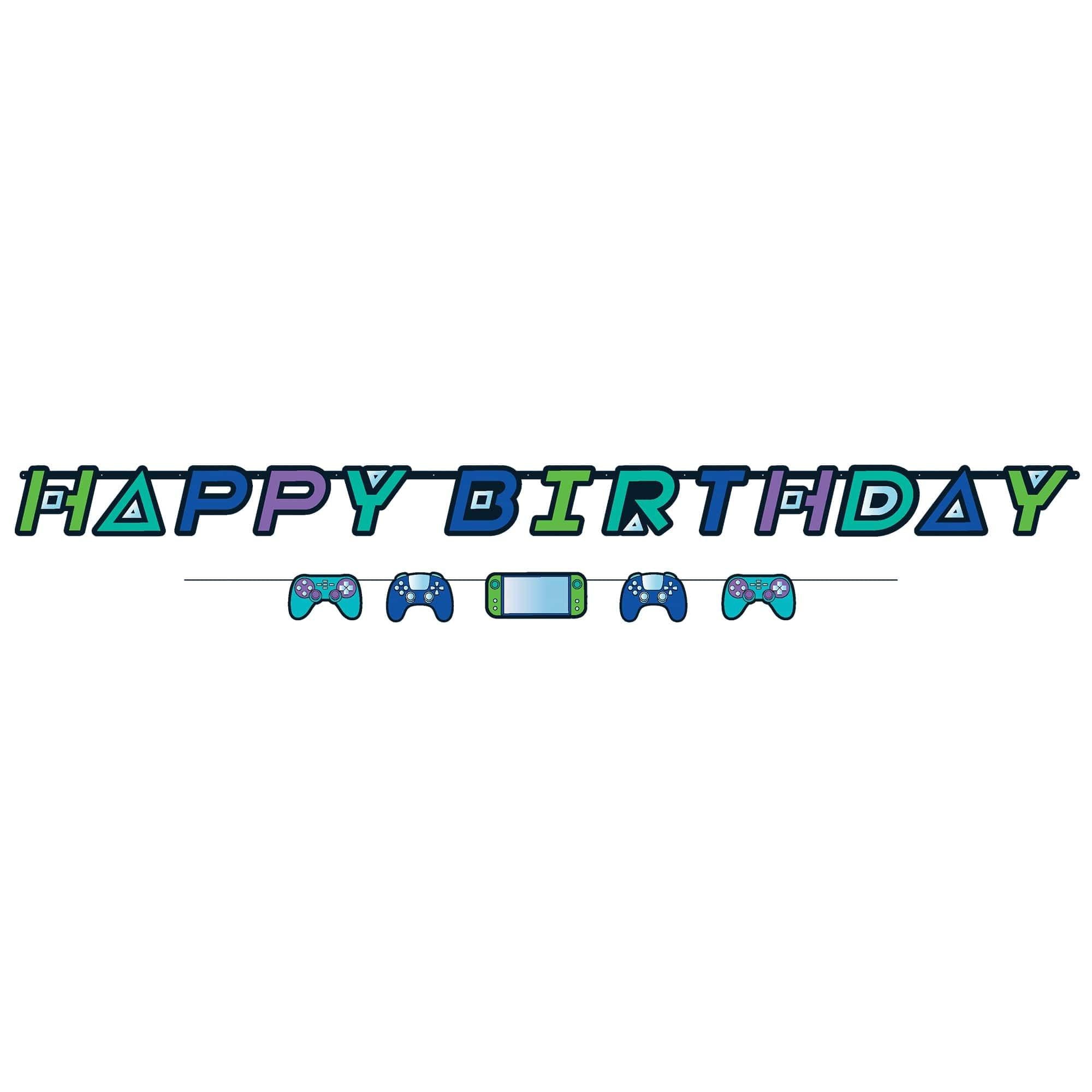 Game on Happy Birthday Banner. 11ft