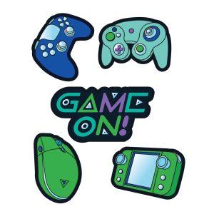 Game On Vinyl Stickers. 5ct