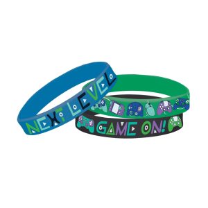 Game On Rubber Bracelets. 6ct