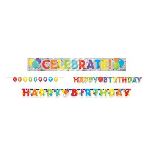 Balloon Birthday Celebration Banner Decorating Kit. 4pc