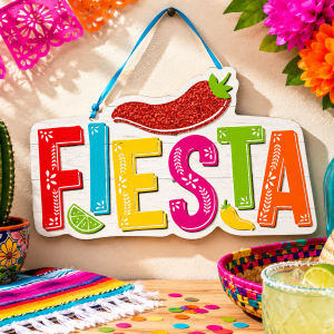 Fiesta Viva la Party MDF Hanging Sign