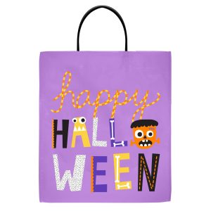 Happy Halloween Plastic Trick-or-Treat Bag. 14in x 18.75in