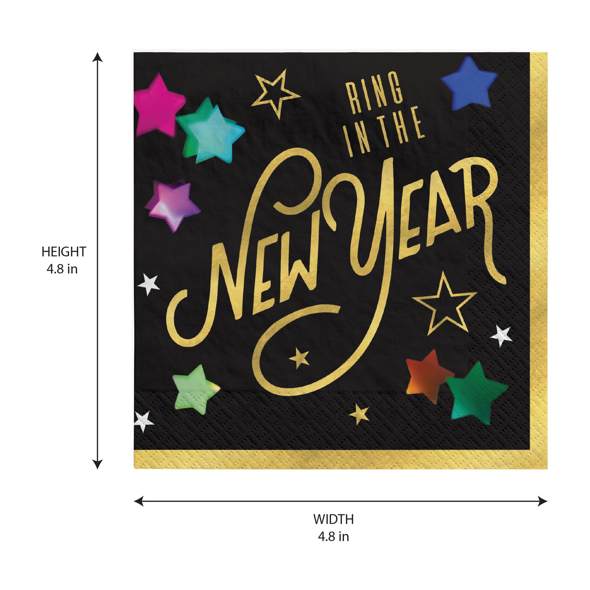 Starlight 2026 NYE Napkins. 16ct (Beverage or Lunch). Sizes Lunch and Beverage - Image 4