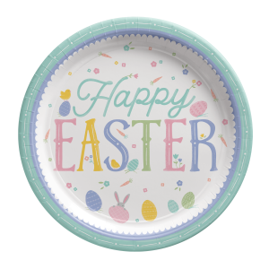 Pretty Pastel Easter Paper Lunch Plates. 8ct