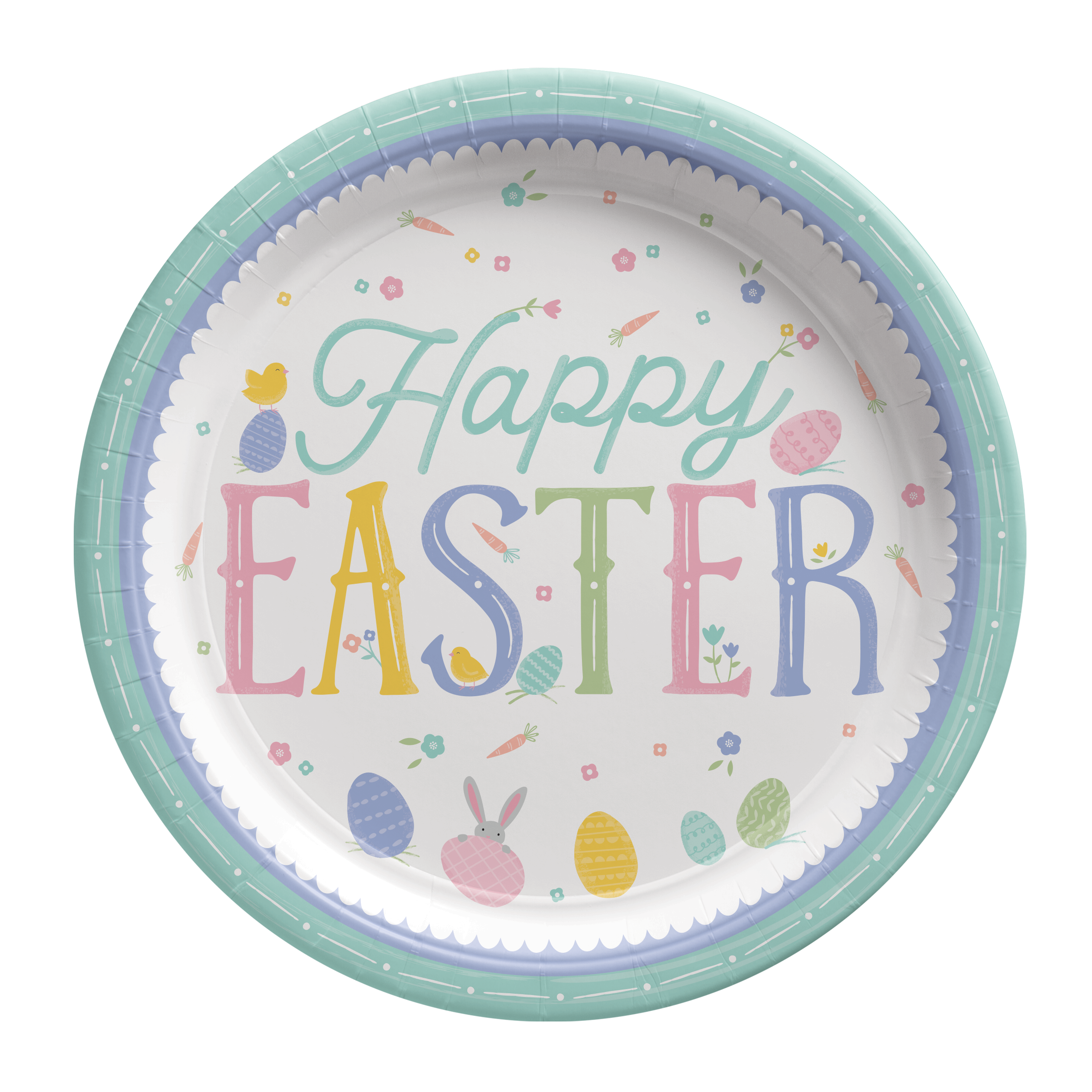 Pretty Pastel Easter Paper Lunch Plates. 8ct
