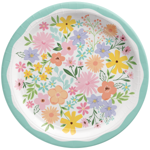 Springtime Bloom Paper Lunch Plate. 8ct