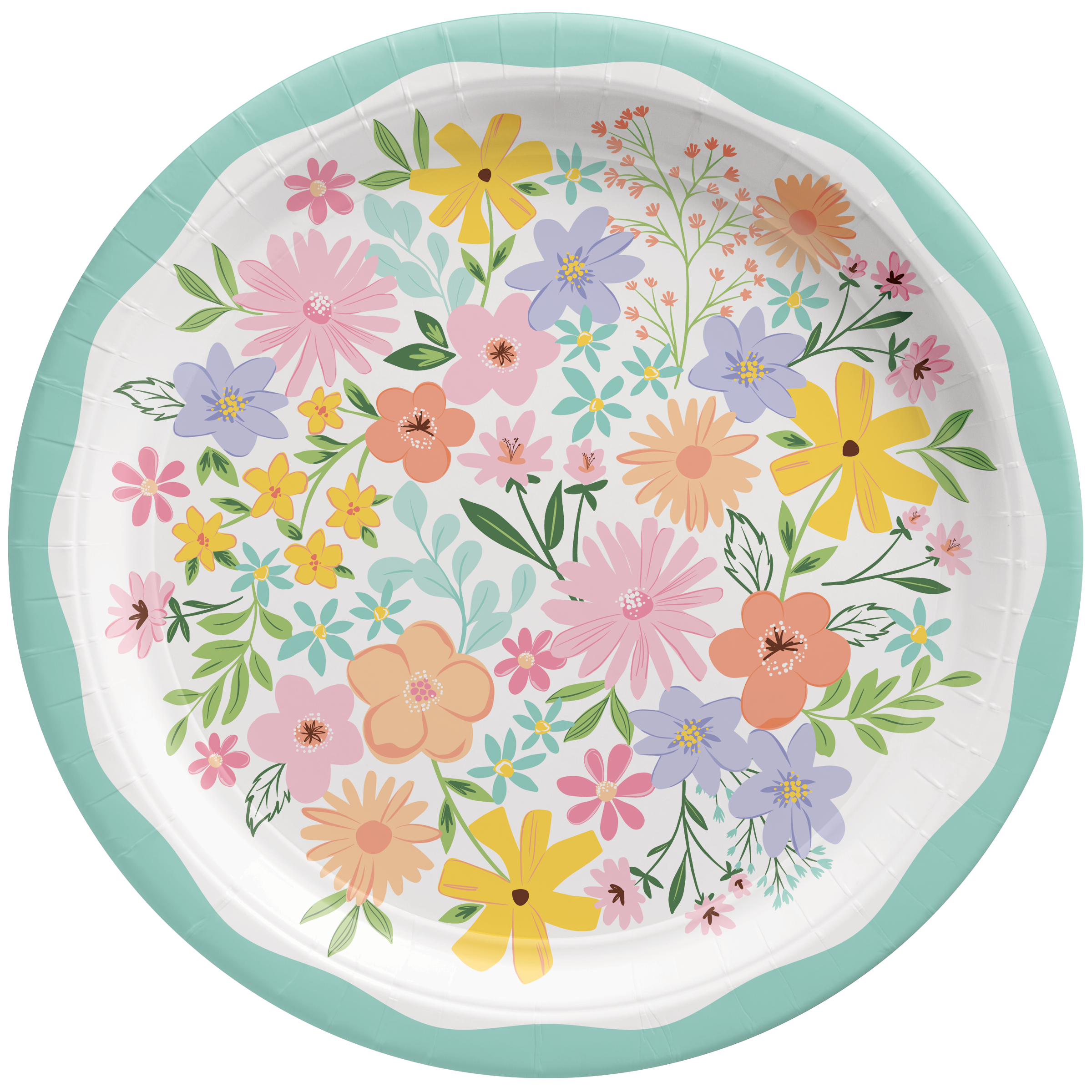 Springtime Bloom Paper Lunch Plate. 8ct