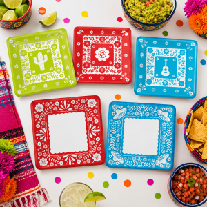 Viva la Party Square Paper Plates. 8ct