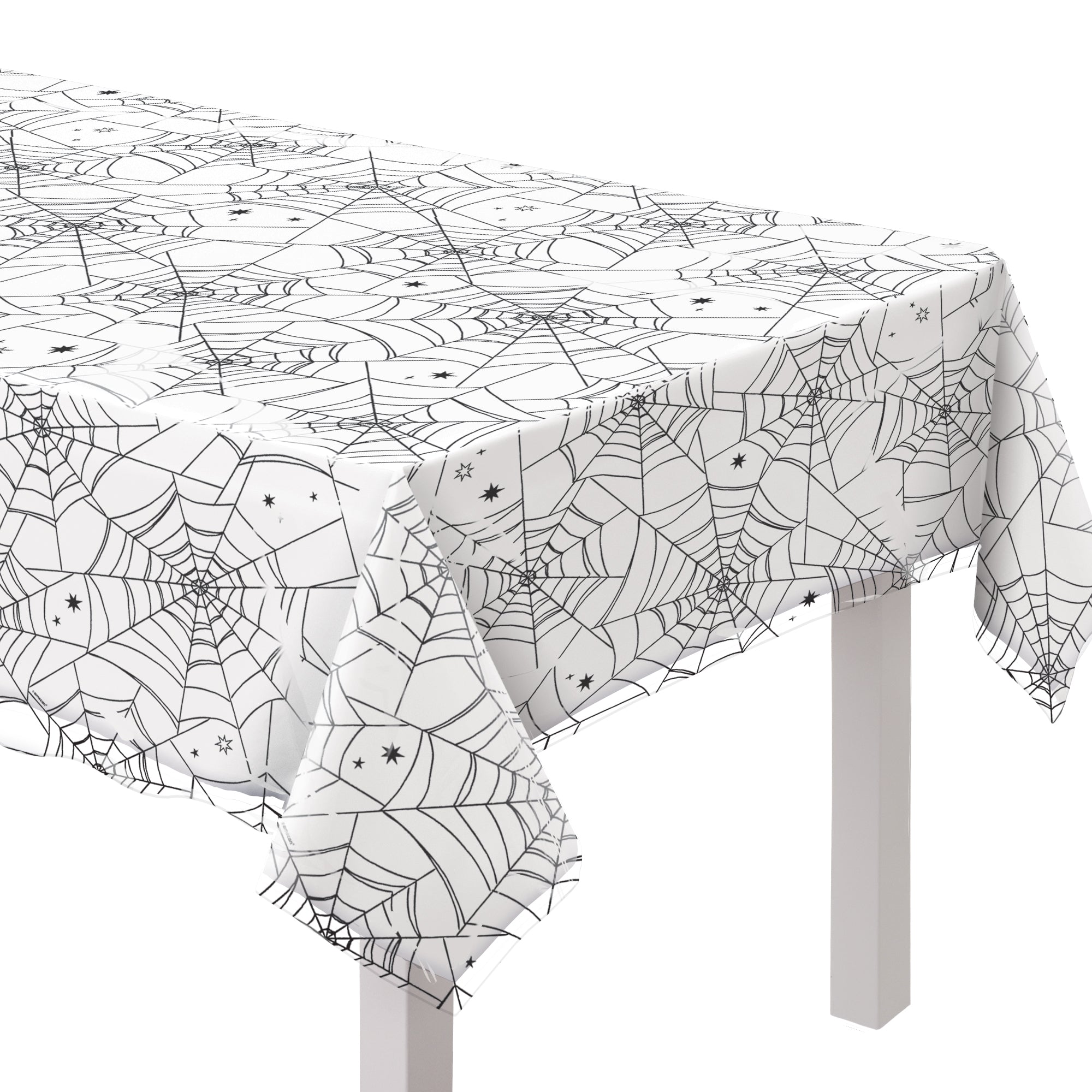 Spiderweb Night Clear Plastic Table Cover. 54in x 108in - Image 2