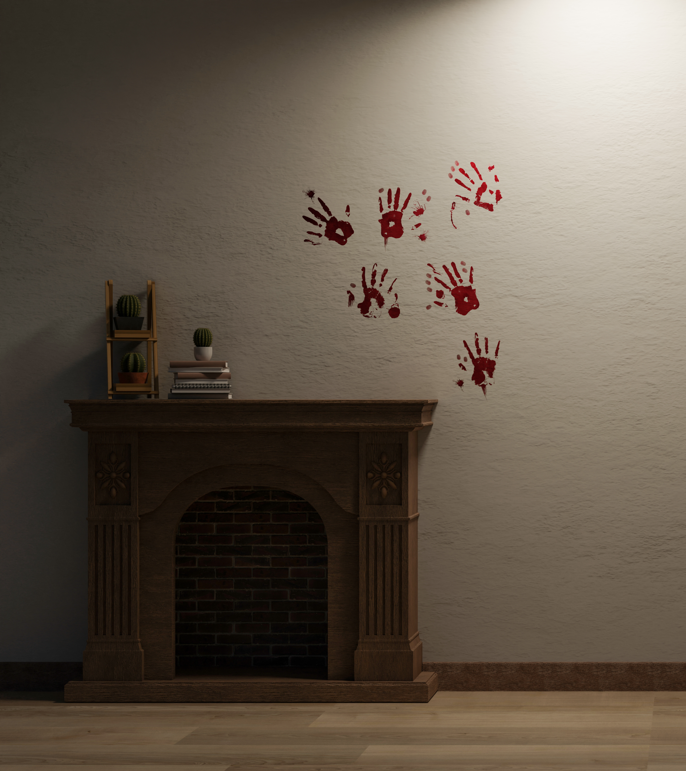 Bloody Hand Print Wall Decals 19pc - Image 2