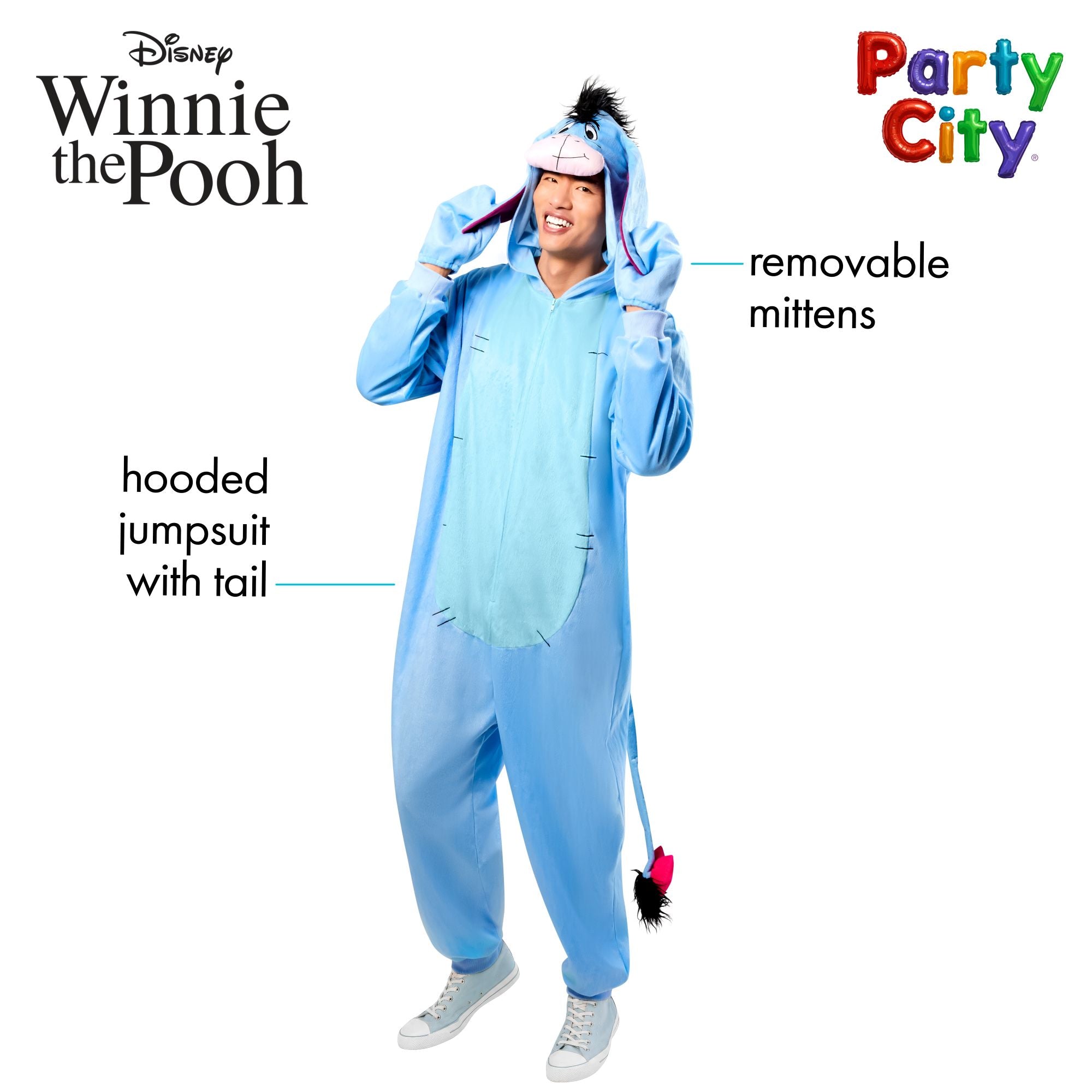 Disney Winnie the Pooh Eeyore Zipster Costume for Adults - Image 5