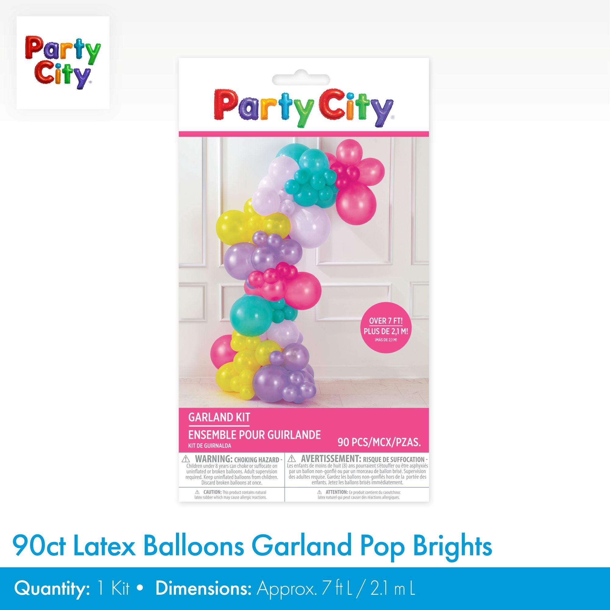Air-Filled Latex Balloons Garland Pop Brights. 90pc - Image 3