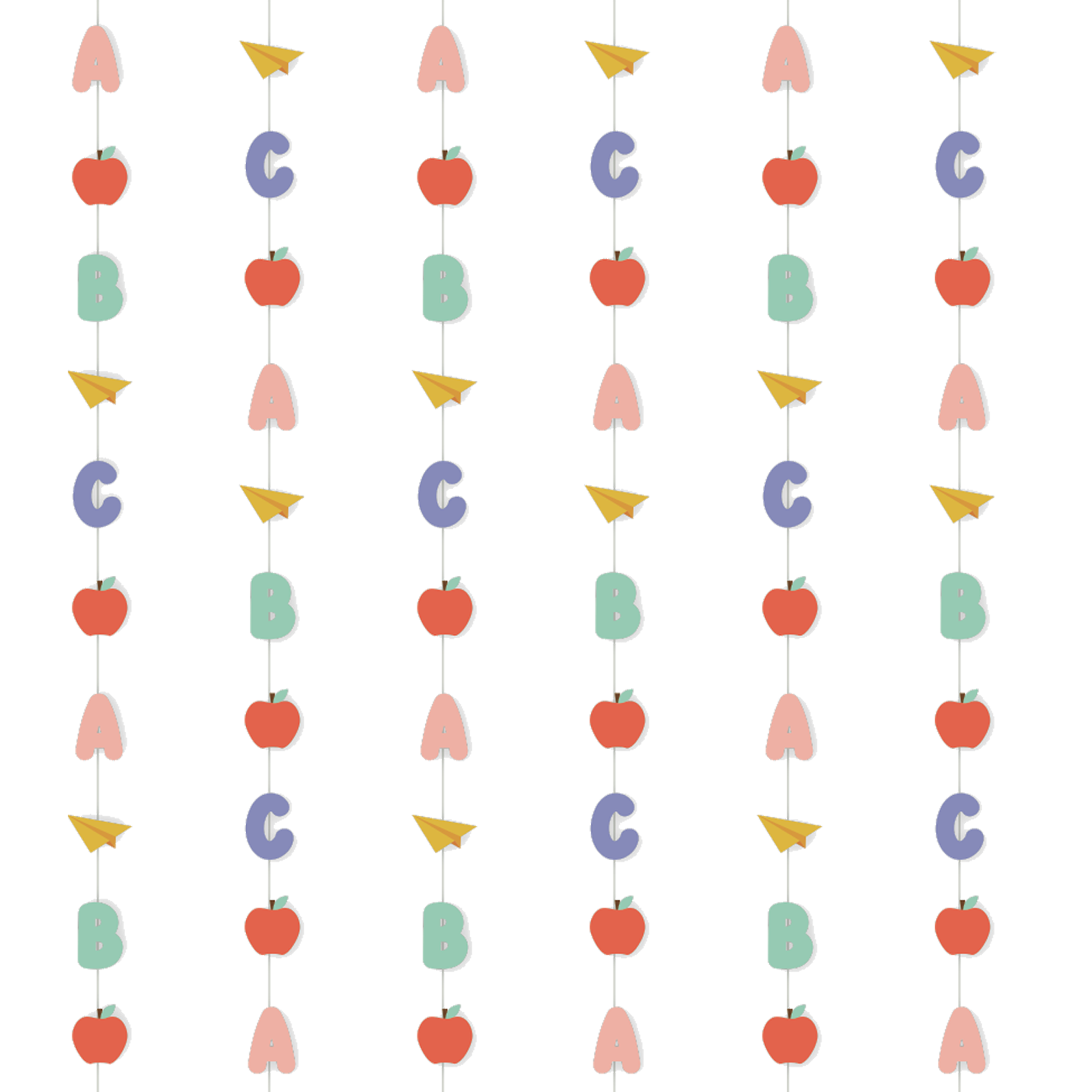 Back to School ABC Hanging Decorations. 6ct