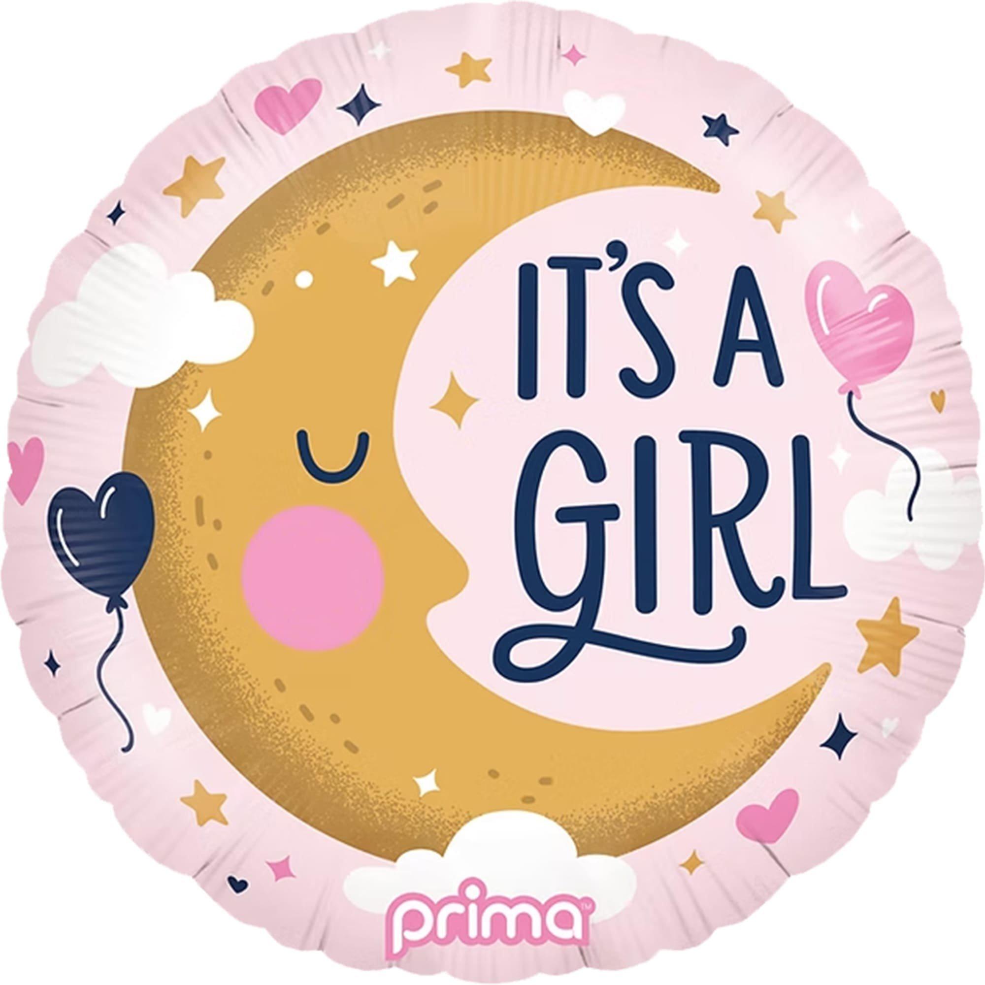 18in Round It's a Baby Moon Foil Balloon. Assorted Colors - Image 3