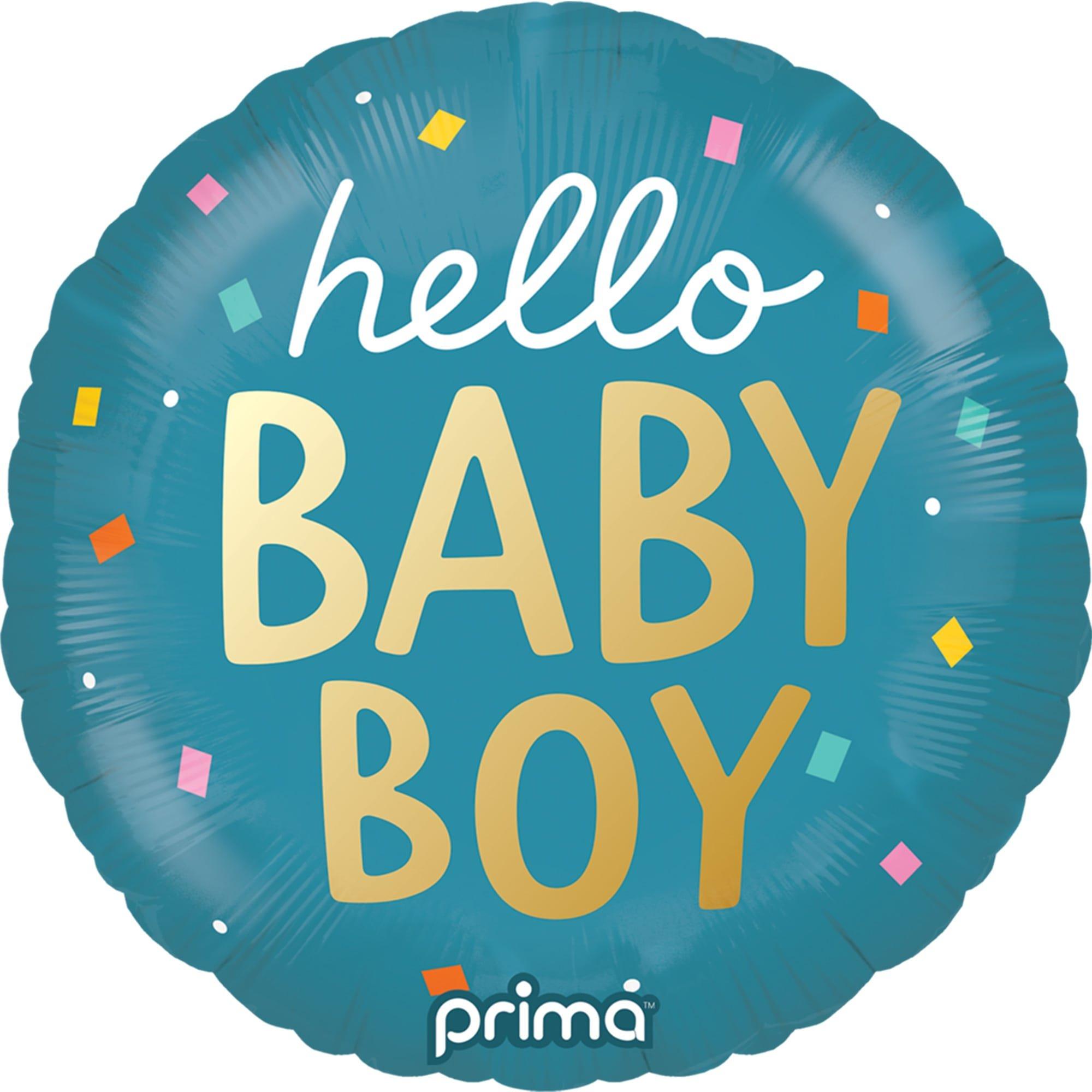 18in Round Hello Baby Foil Balloon. Assorted Colors - Image 2