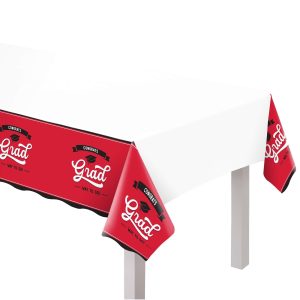 School Spirit Plastic Table Cover. 54in x 102in. Assorted Colors