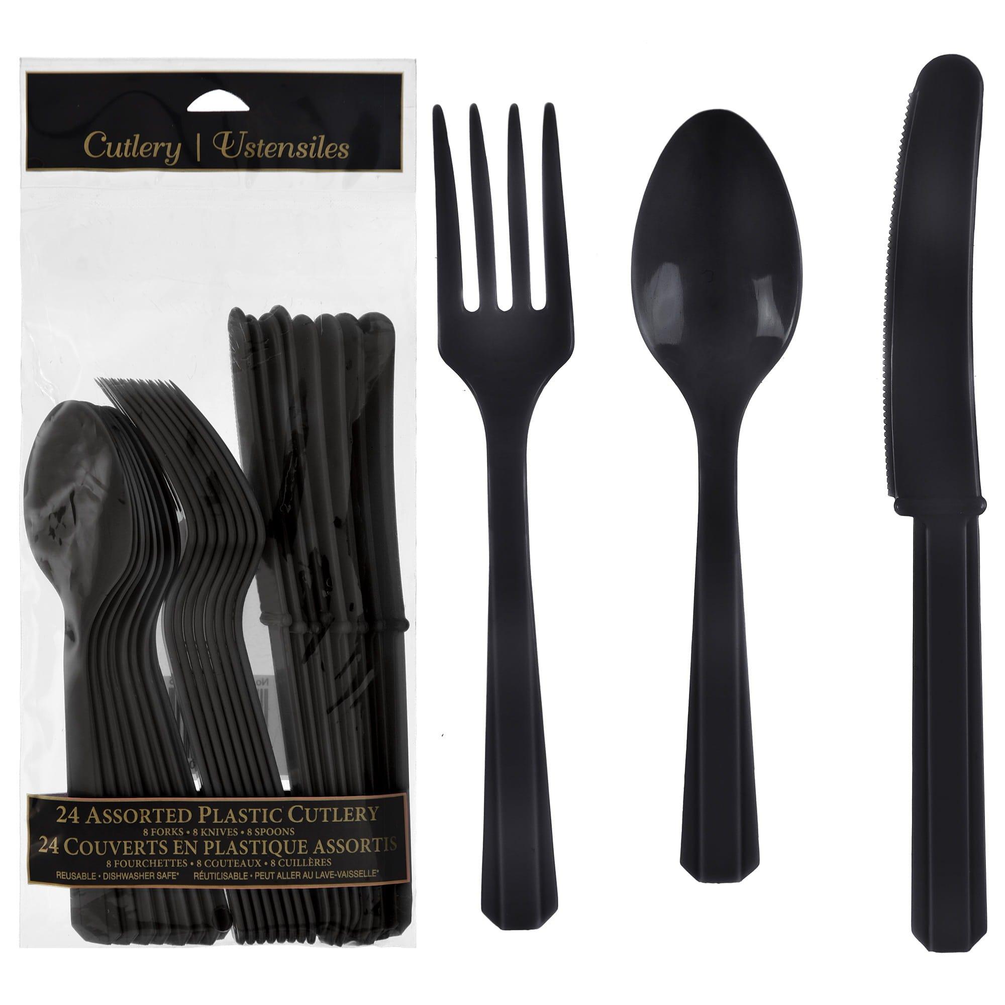 Plastic Cutlery Set. 24ct. Assorted Colors - Image 2