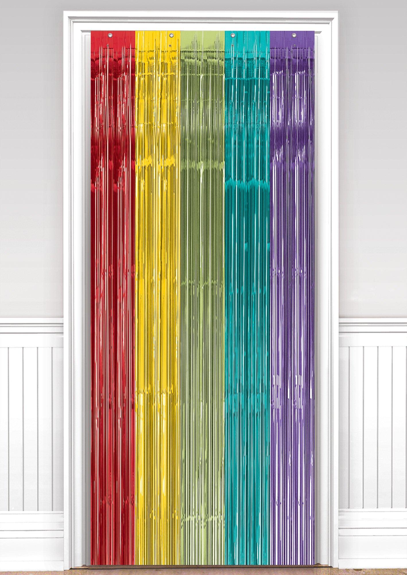 Foil Fringe Doorway Curtain. 3ft x 8ft. Assorted Colors - Image 6