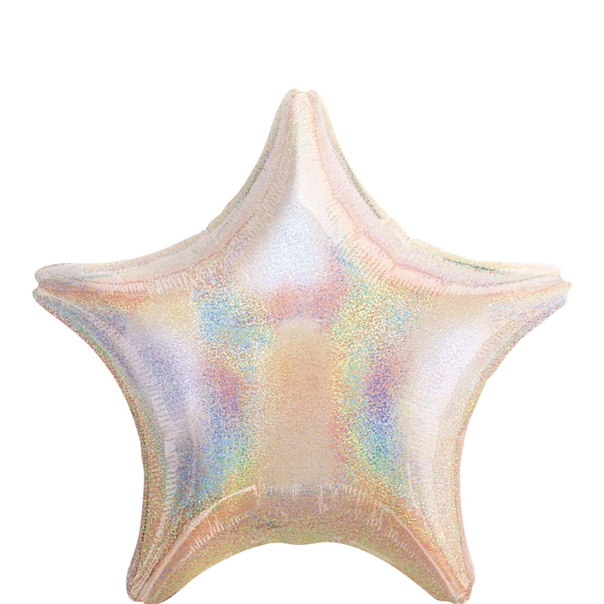 Prismatic Star Balloon. 19in. Assorted Colors