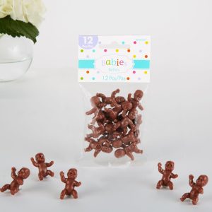 Mini Plastic Babies Baby Shower Favor Charms. 12ct. Assorted Colors