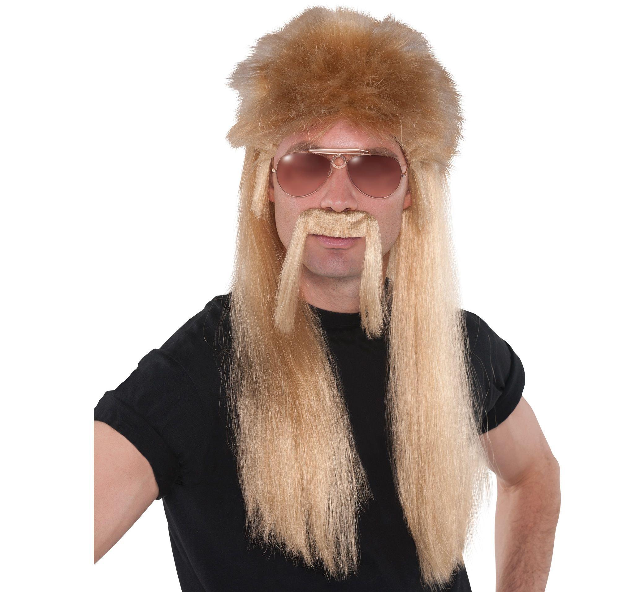 Mullet Wig & Mustache. Assorted Colors - Image 2