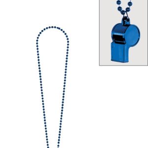 Party Beads with Whistle. Assorted Colors